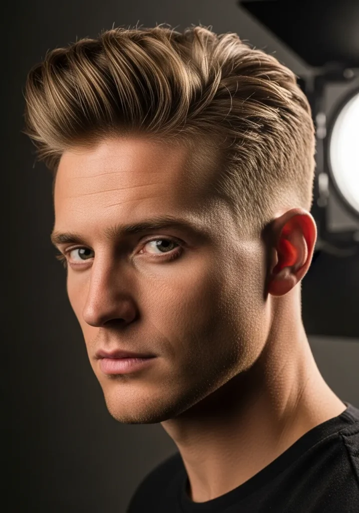 Modern Textured Undercut Pompadour