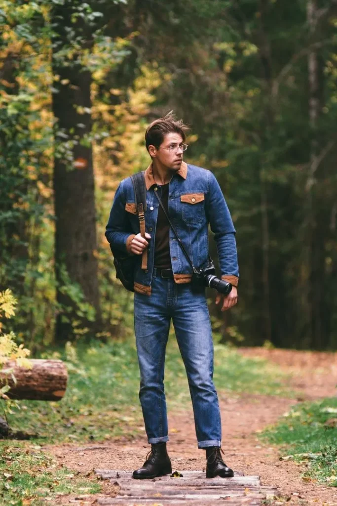 Modern Double Denim with Workwear Boots
