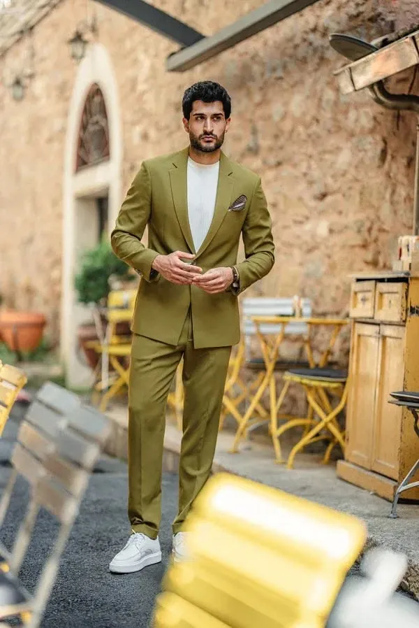 22 Classy Outfits Men Will Love to Try 10 Olive Green Modern Suit