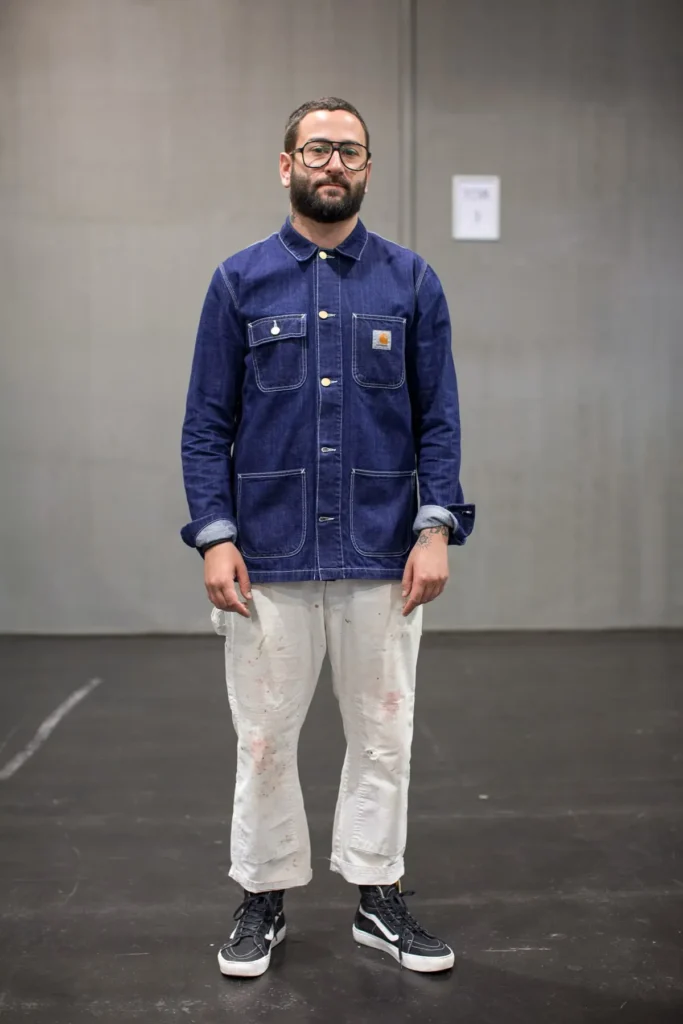 Workwear Chore Coat and White Tee