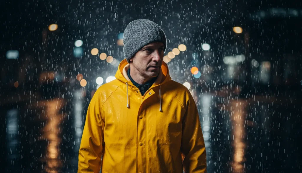 Right-click to download bright yellow fisherman slicker