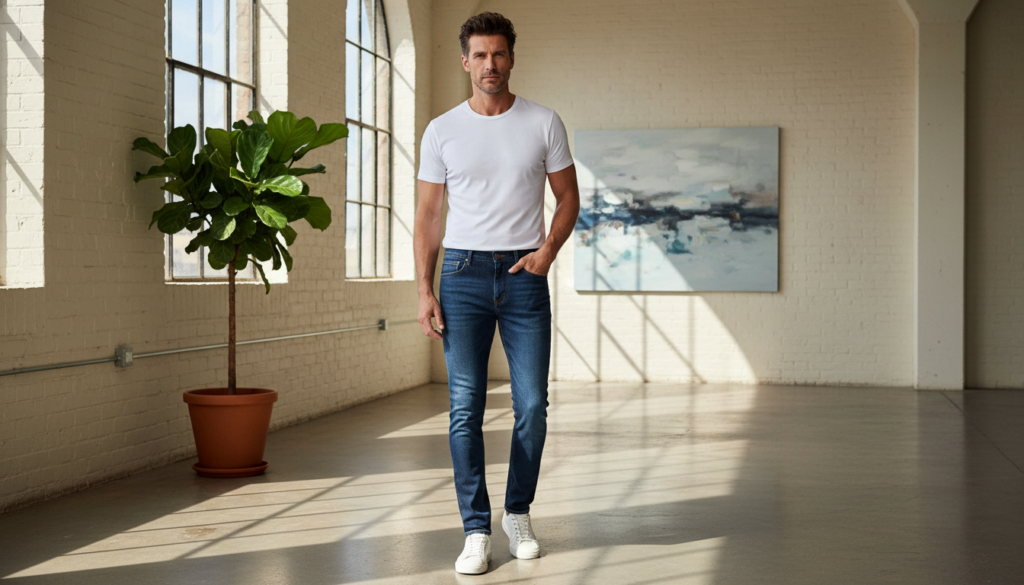 24 Dark Blue Jeans Outfit Ideas for Men 2 image 1047