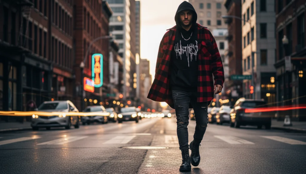 Right-click to download oversized flannel layering