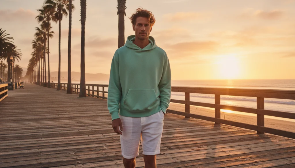 summer shorts and hoodie