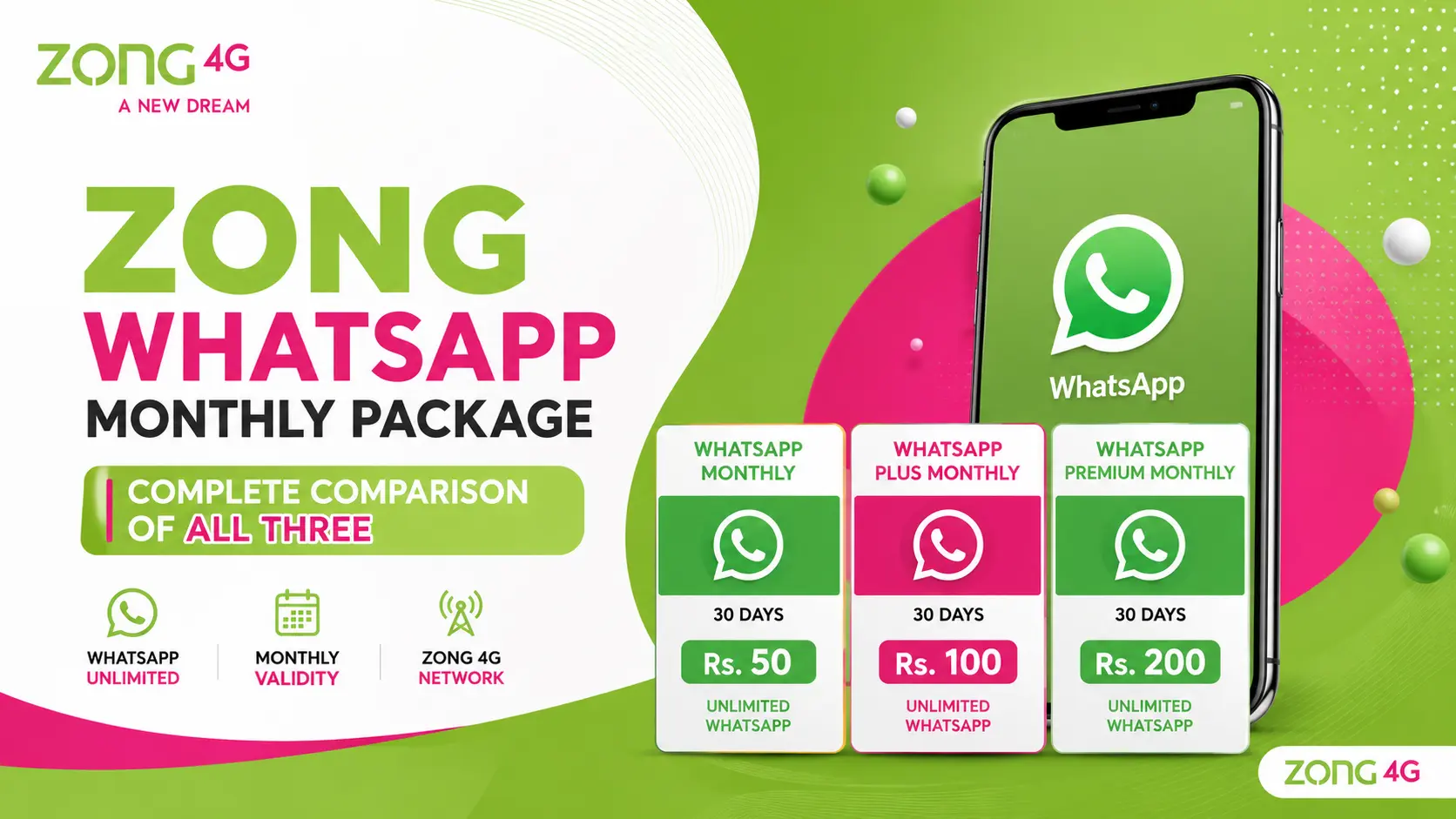 Zong WhatsApp Monthly Package 1 Zong WhatsApp Monthly Package